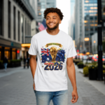 Australia 2026 Graphic Unisex T-Shirt | – White & Navy Blue