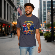 Australia 2026 Graphic Unisex T-Shirt | – White & Navy Blue - Image 2